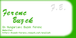 ferenc buzek business card